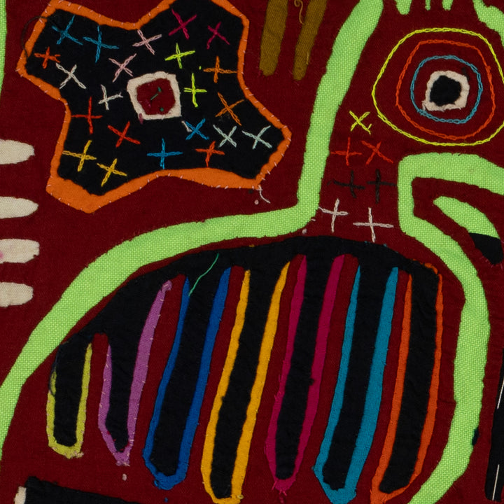 Traditional Burgundy And Green Feeding The Dog Mola
