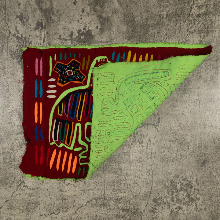 Traditional Burgundy And Green Feeding The Dog Mola