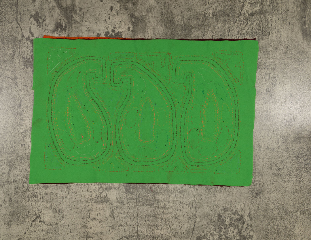 Traditional Orange And Green Gourd Mola
