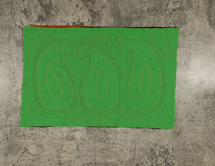 Traditional Orange And Green Gourd Mola