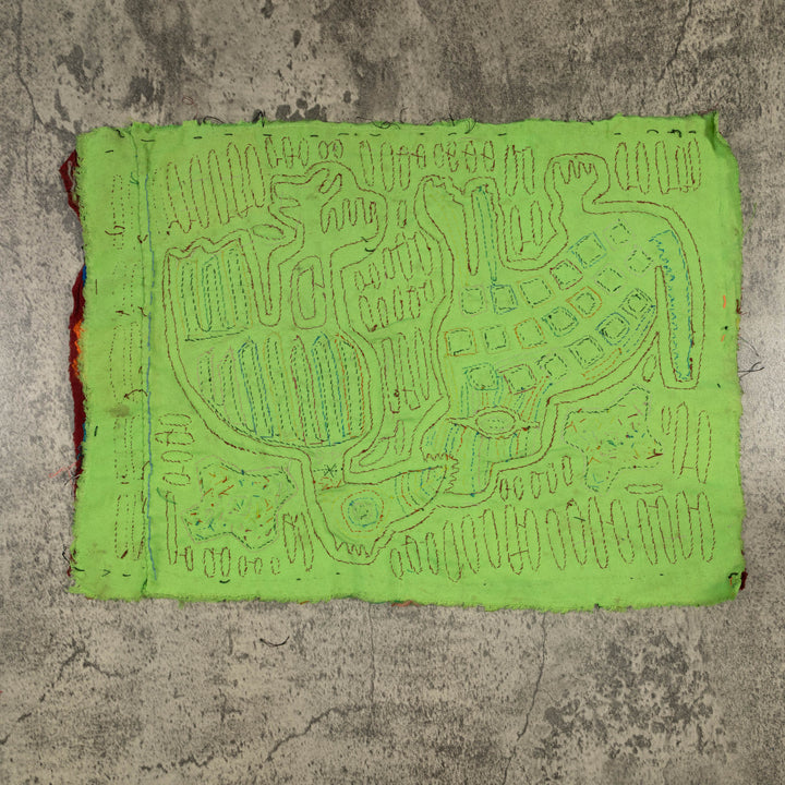 Traditional Burgundy And Green Feeding The Dog Mola