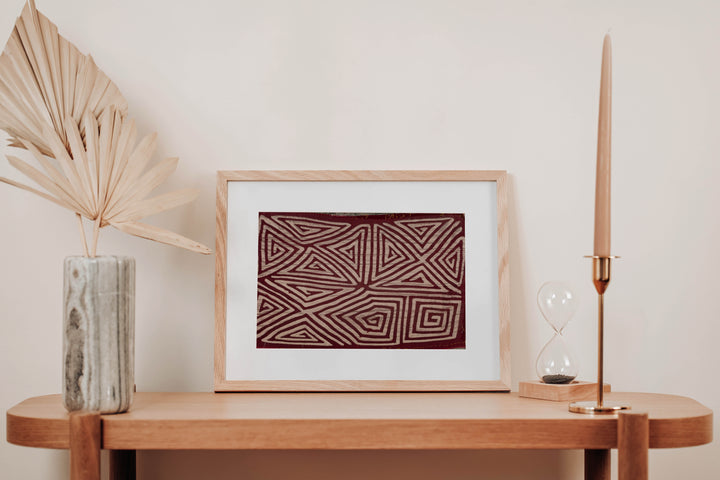 Vintage Burgundy And Silver Classic Design Mola