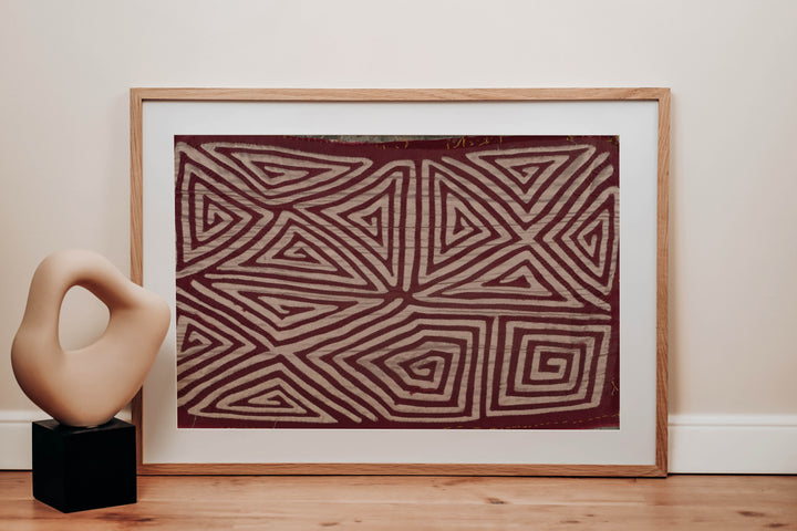 Vintage Burgundy And Silver Classic Design Mola