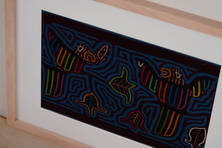 Traditional Burgundy And Blue Dueling Parrot Bird Mola