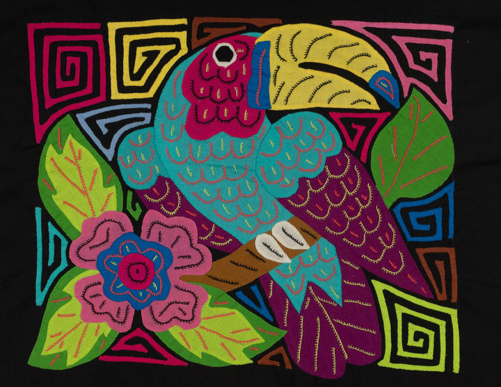 Fantasy Purple And Blue Toucan Parrot Bird Mola
