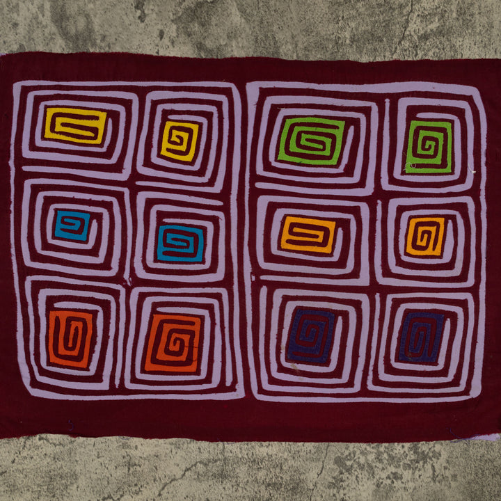Traditional Burgundy And Gray Hollywood Squares Mola