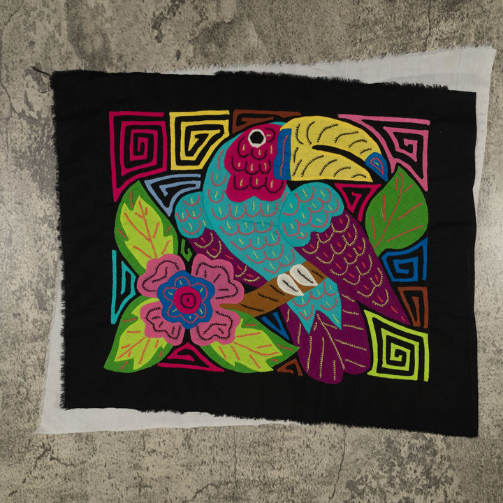 Fantasy Purple And Blue Toucan Parrot Bird Mola