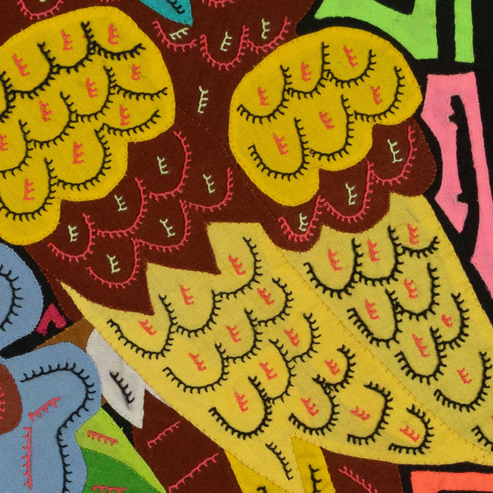 Fantasy Brown And Yellow Two Owl Bird Mola