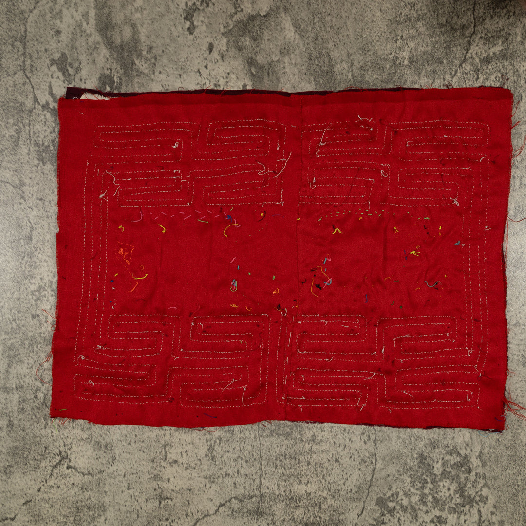 Traditional Red And White Dancing Duck Mola