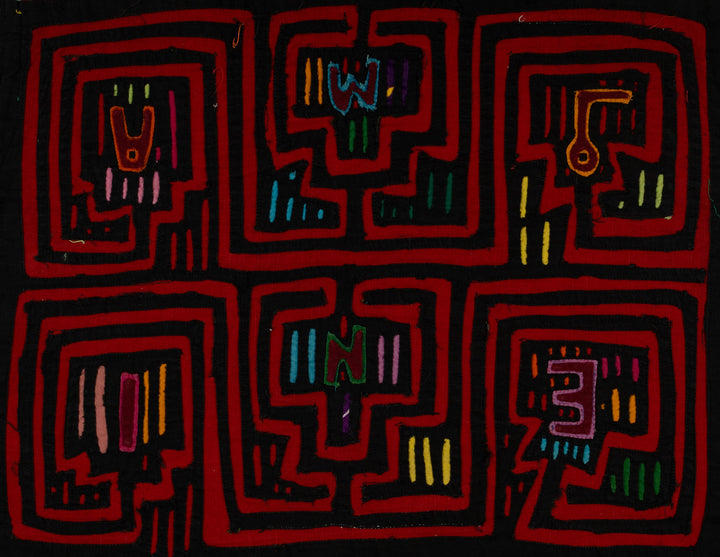 Traditional Black And Red Classic Design Mola