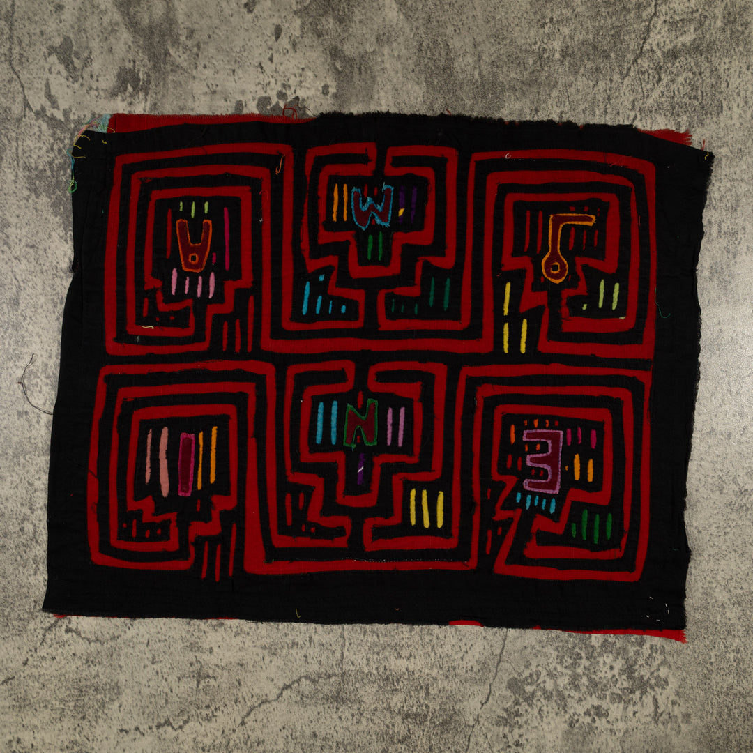 Traditional Black And Red Classic Design Mola