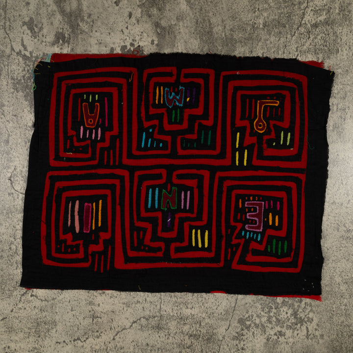 Traditional Black And Red Classic Design Mola