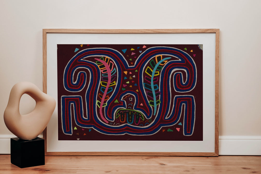 Traditional Burgundy Blue And White Classic Design Mola
