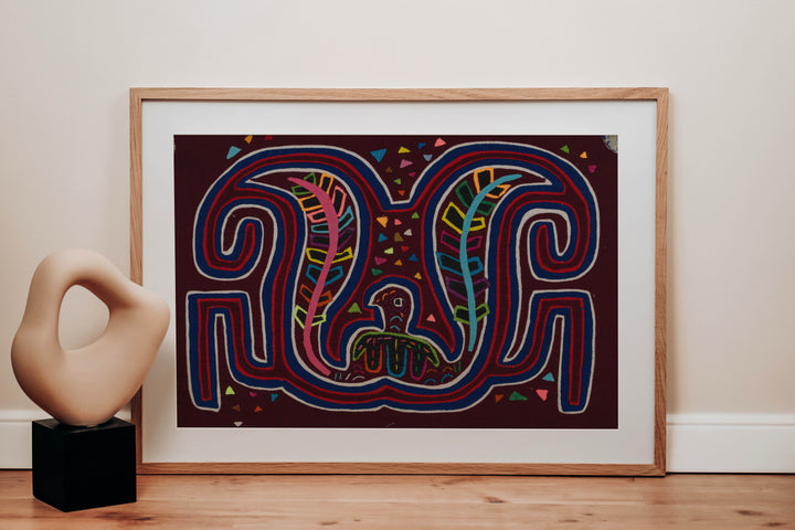 Traditional Burgundy Blue And White Classic Design Mola