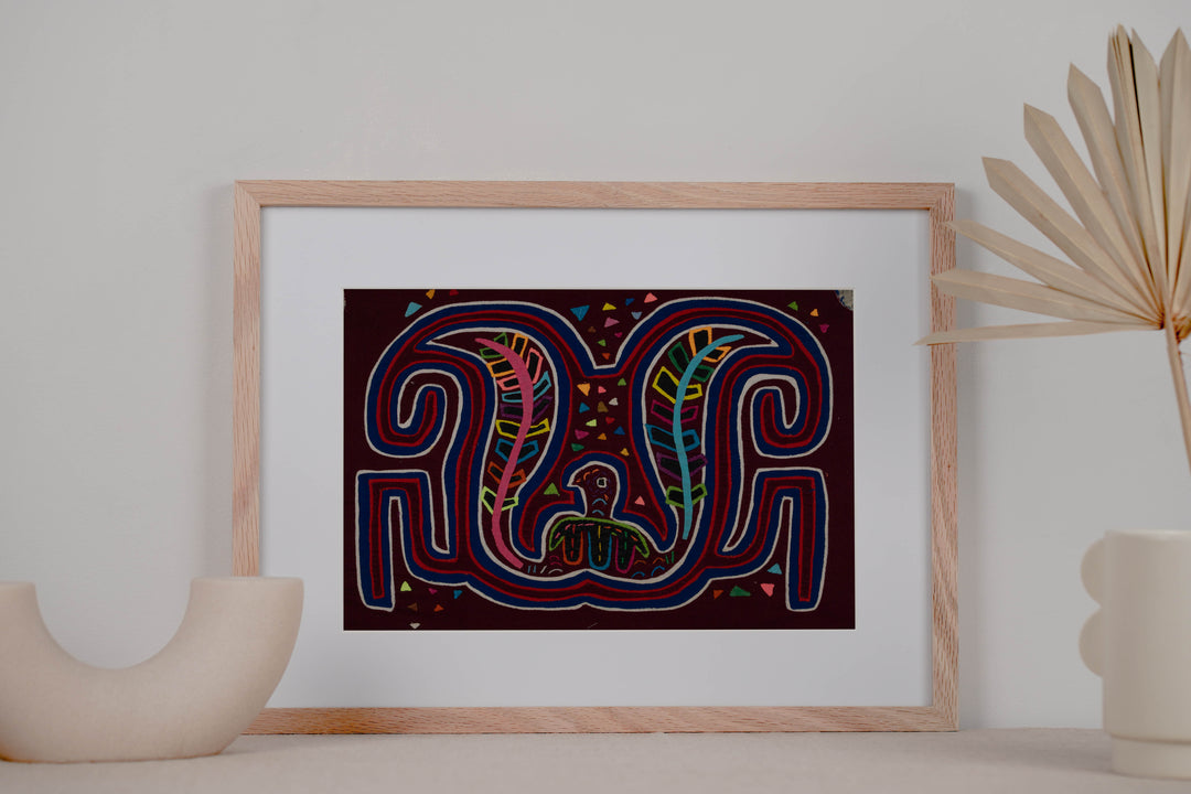 Traditional Burgundy Blue And White Classic Design Mola