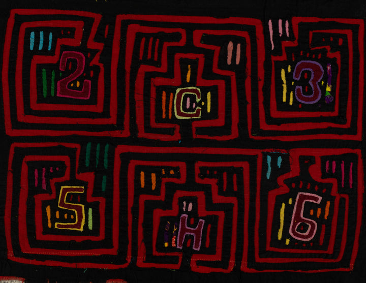 Traditional Black And Red Classic Design Mola