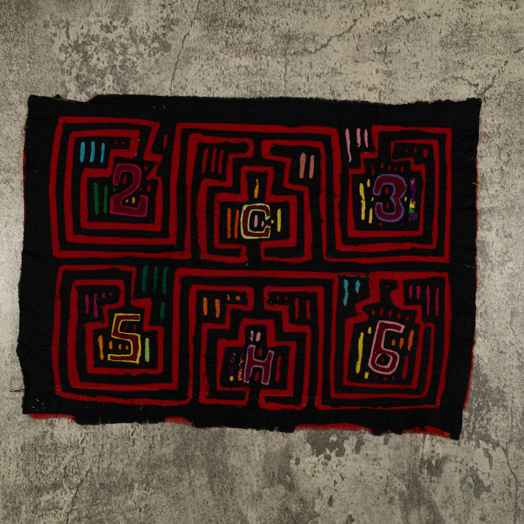 Traditional Black And Red Classic Design Mola