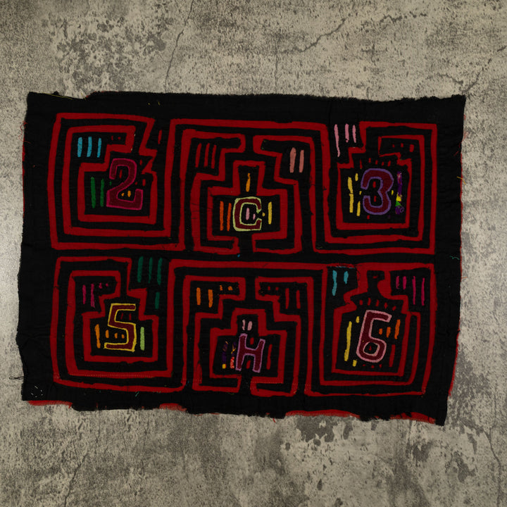Traditional Black And Red Classic Design Mola