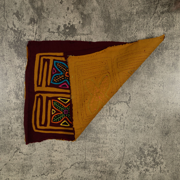 Traditional Burgundy And Brown Floral Flower Mola