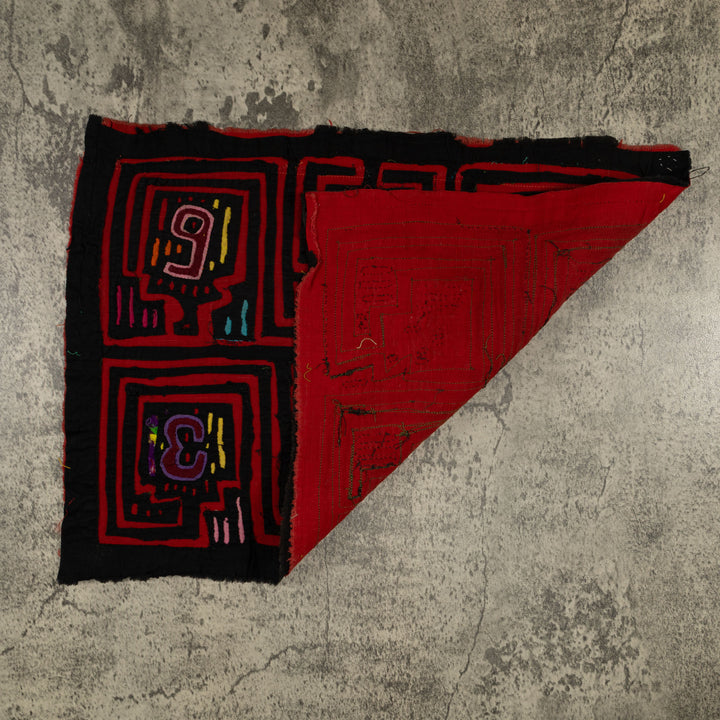 Traditional Black And Red Classic Design Mola