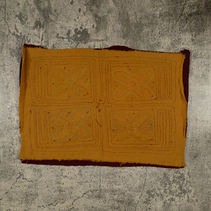 Traditional Burgundy And Brown Floral Flower Mola