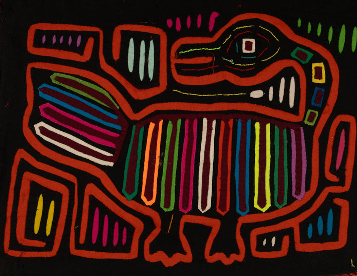 Traditional Red And Black Goose Bird Mola