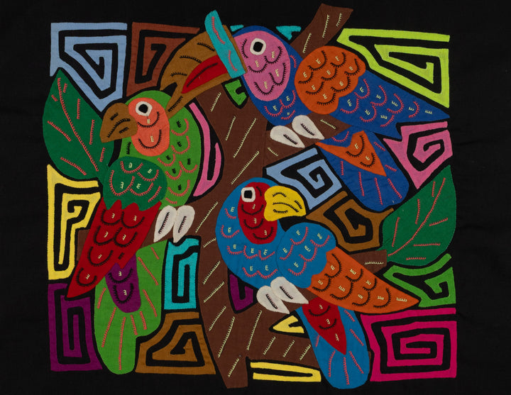Fantasy Blue Green And Red Parrot And Toucan Three Bird Mola