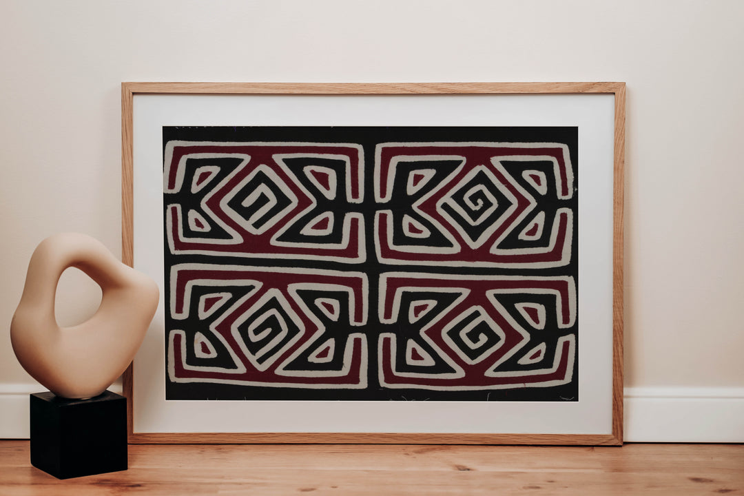Traditional Burgundy Black And White Classic Design Mola