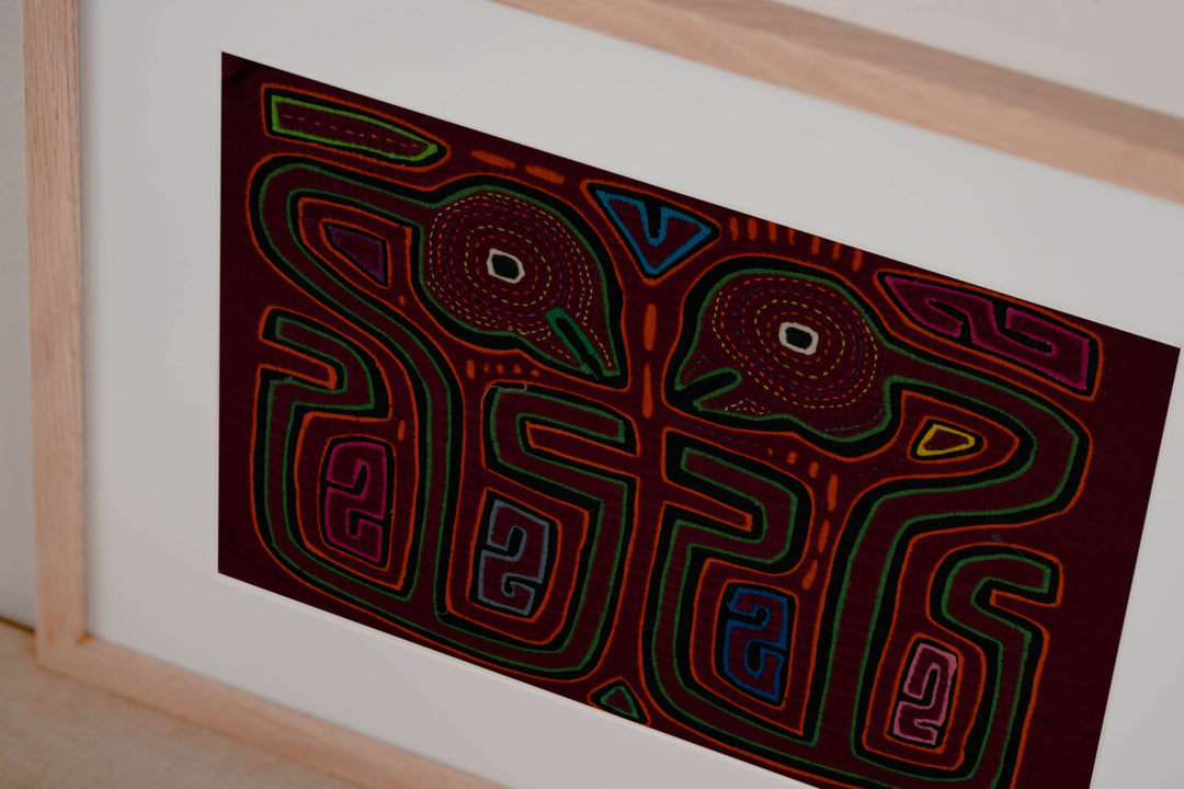 Traditional Burgundy and Green Talking Head Mola