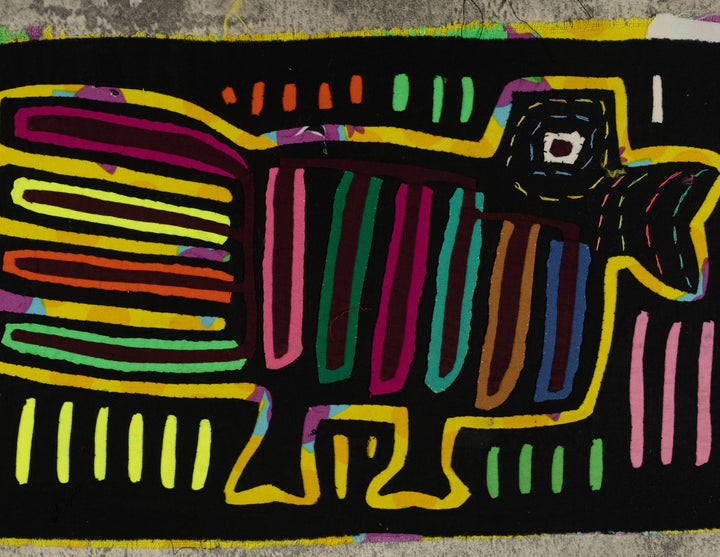 Traditional Black And Yellow Bird Mola