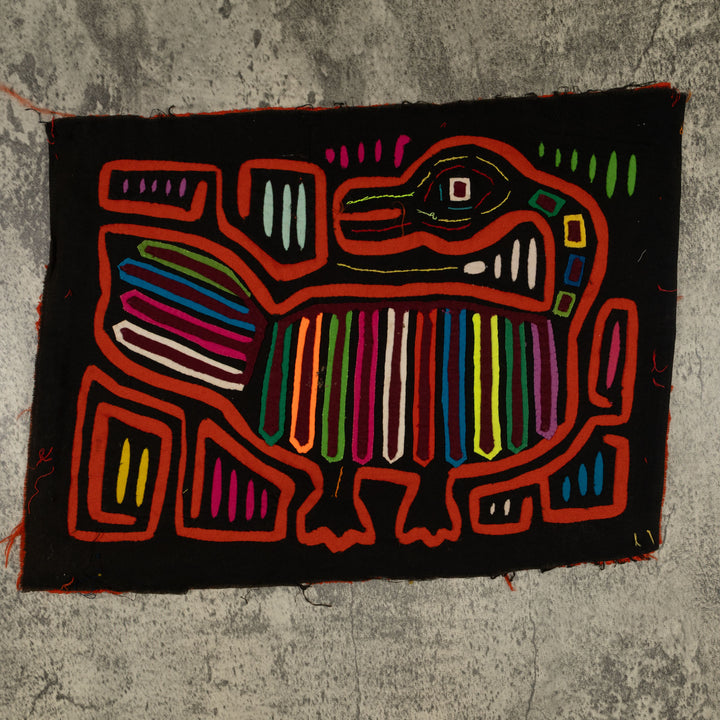 Traditional Red And Black Goose Bird Mola
