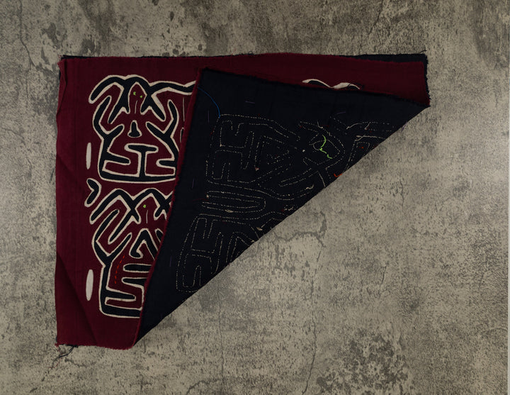 Burgundy White And Black Conga Dance Mola