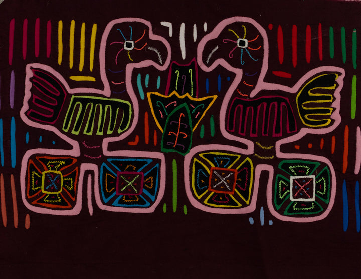 Burgundy And Pink Jungle Bird On Wheels Mola