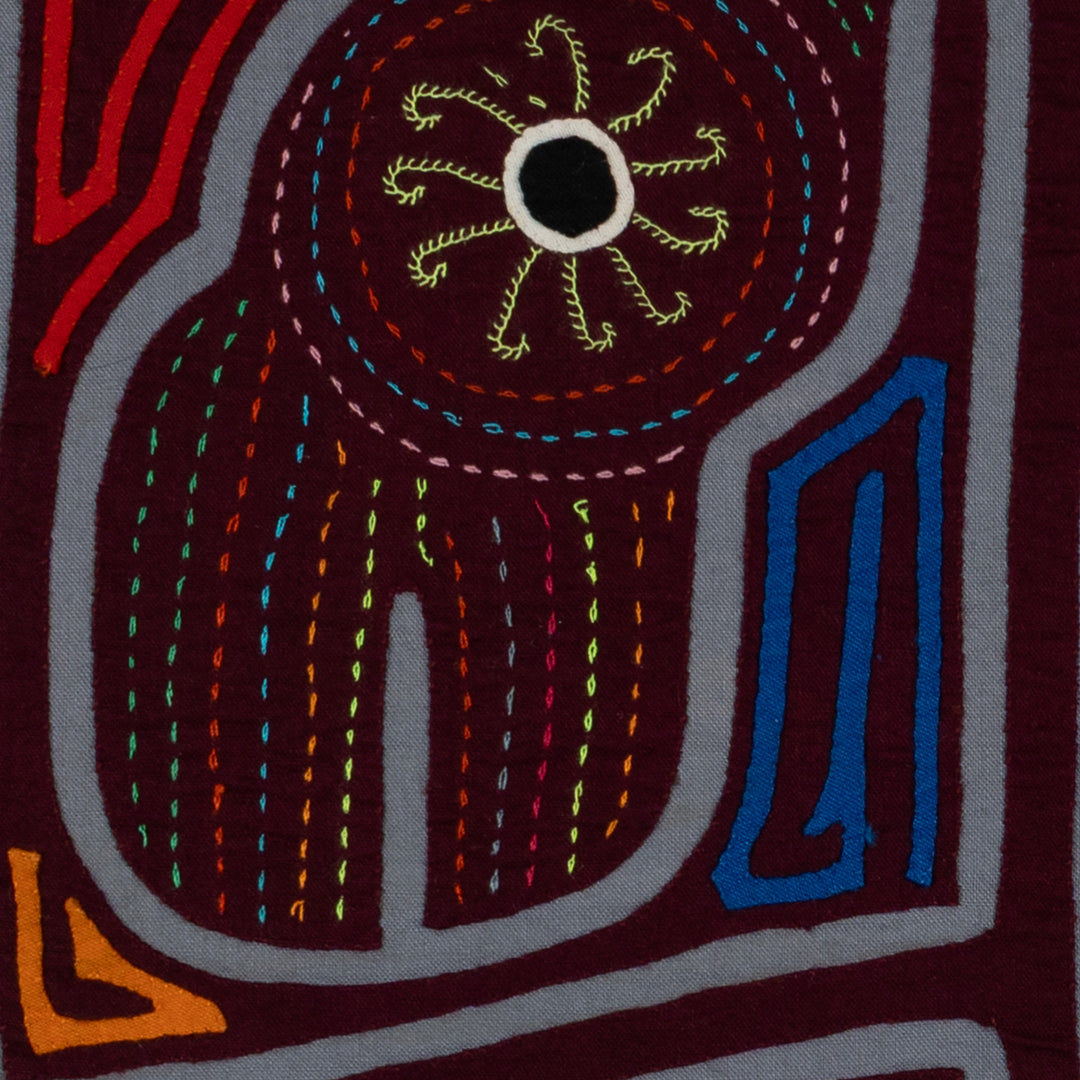 Traditional Burgundy And Gray Bright Eye Geese Mola