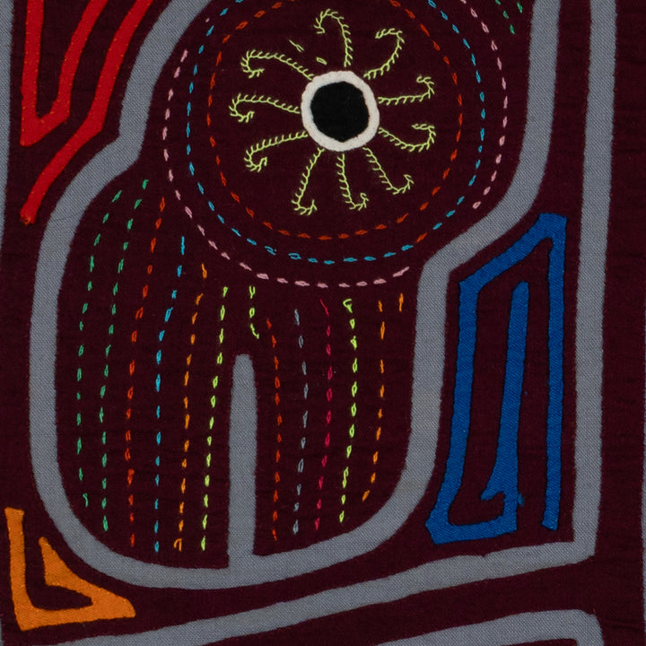 Traditional Burgundy And Gray Bright Eye Geese Mola