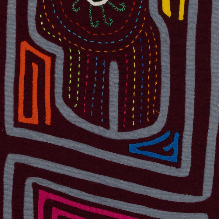 Traditional Burgundy And Gray Bright Eye Geese Mola