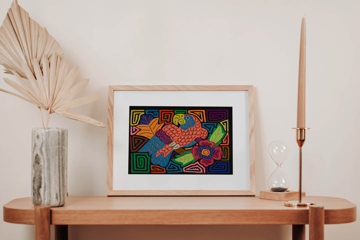 Fantasy Orange And Blue Parrot Bird Mola (Copy)