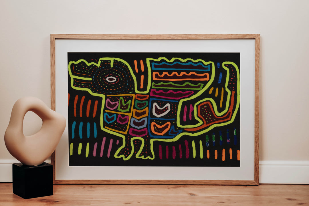 Traditional Black And Green Jungle Queen Mola