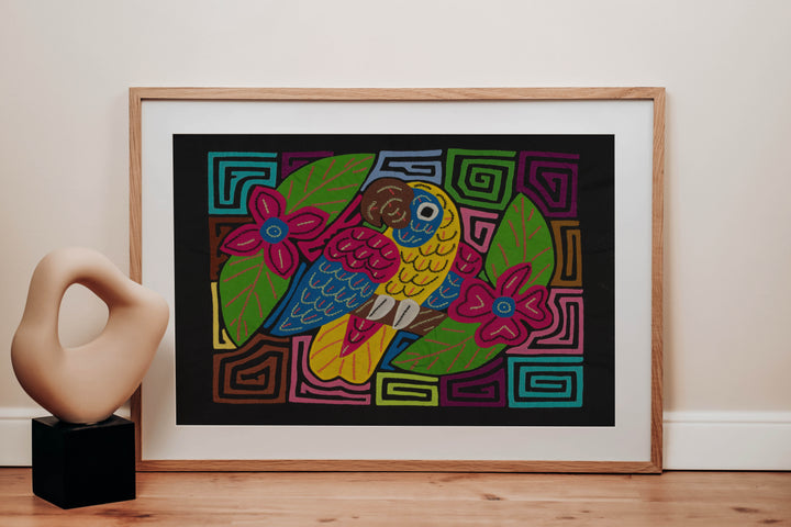 Fantasy Red Blue And Yellow Parrot Bird Mola