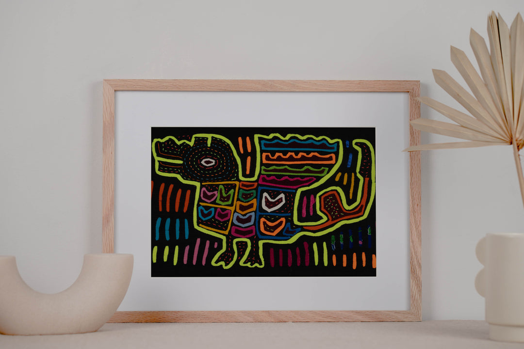Traditional Black And Green Jungle Queen Mola