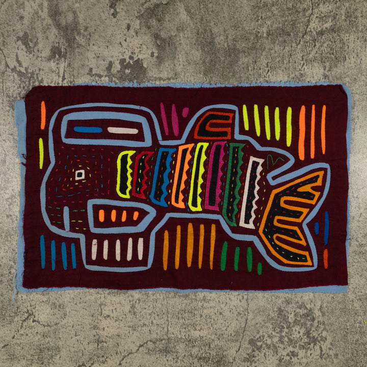 Traditional Burgundy And Blue Monster From The Deep Mola