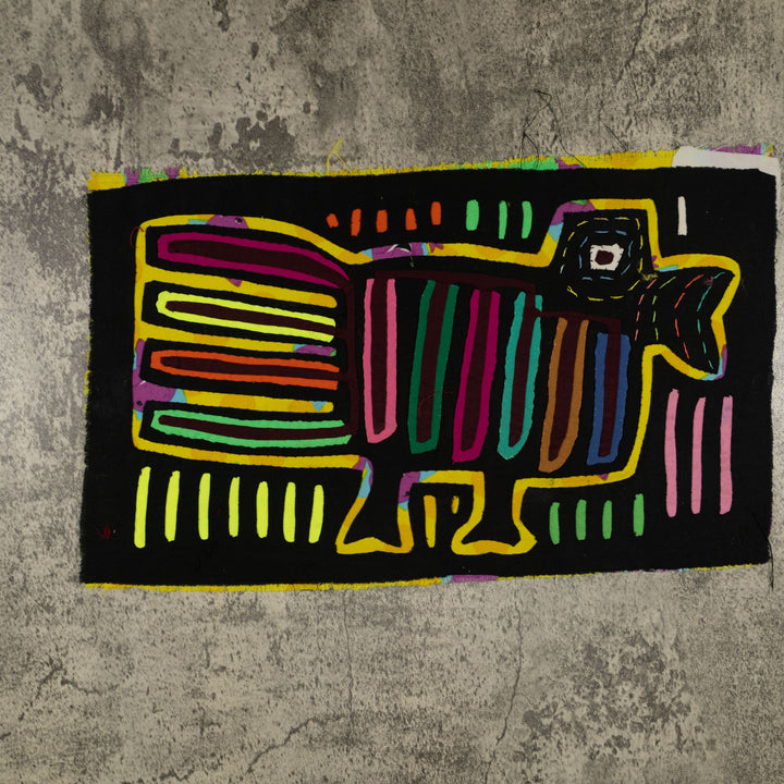 Traditional Black And Yellow Bird Mola