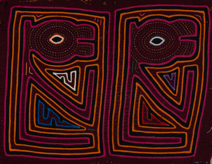 Traditional Purple Black And Gold Prayer Buddies Mola
