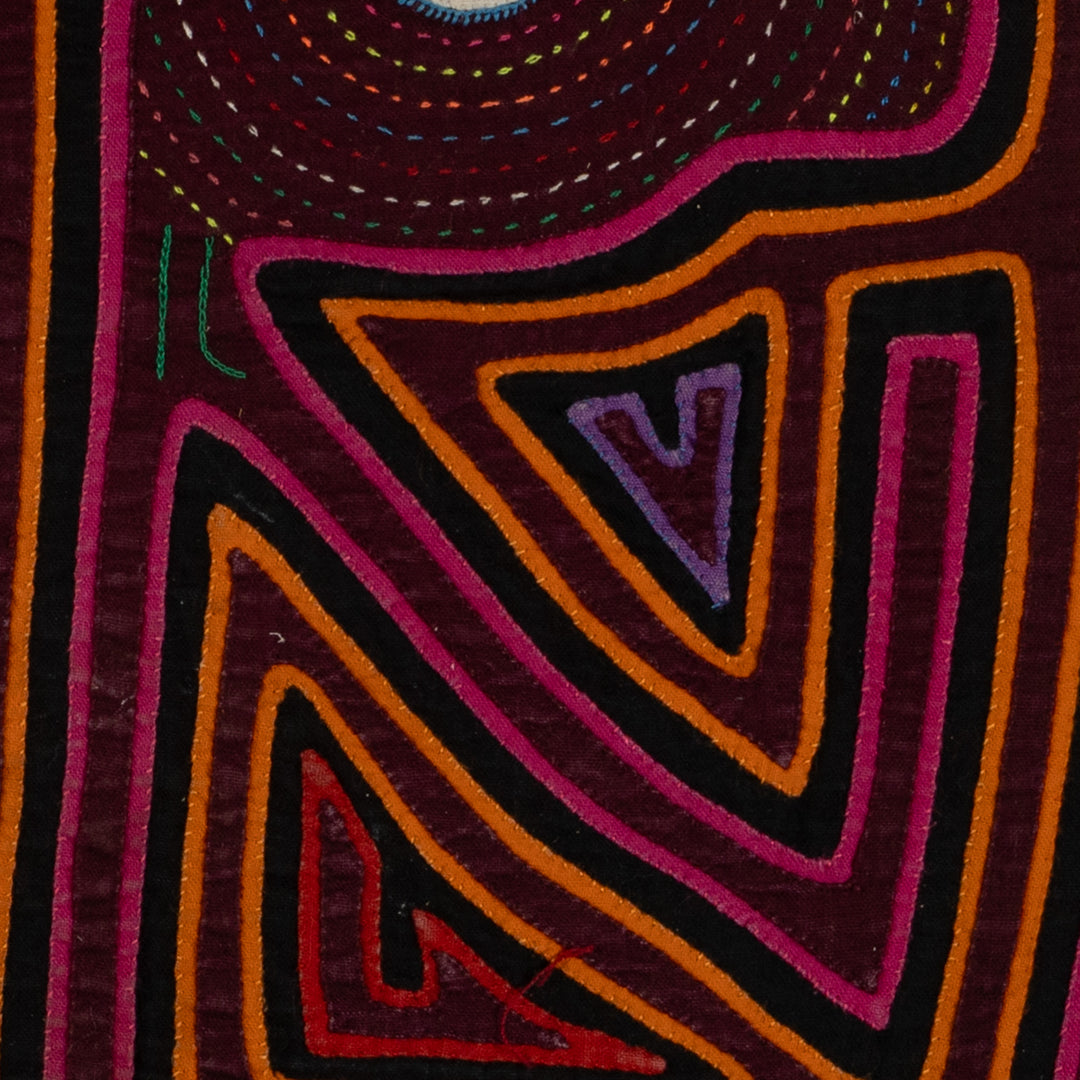 Traditional Purple Black And Gold Prayer Buddies Mola