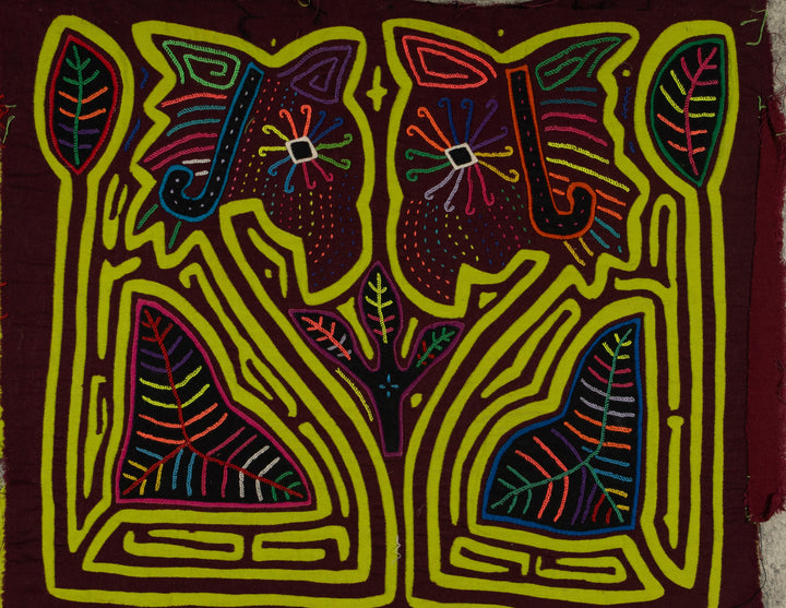 Traditional Burgundy And Chartruce King And Queen of The Jungle Mola