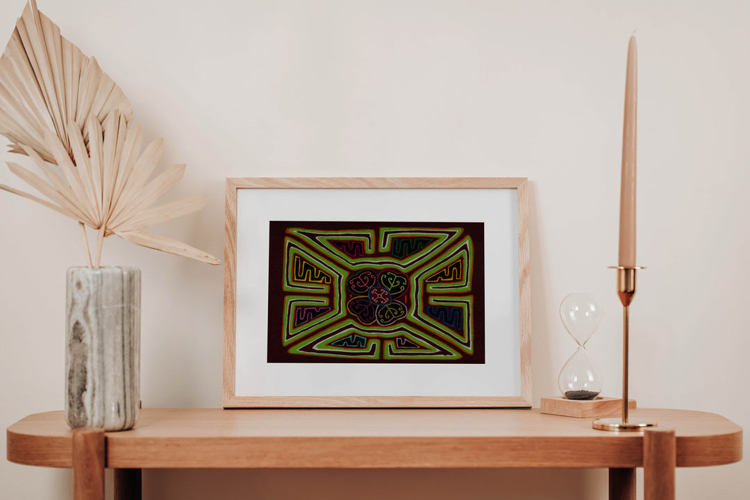 Classic Maroon And Green Floral Flower Mola