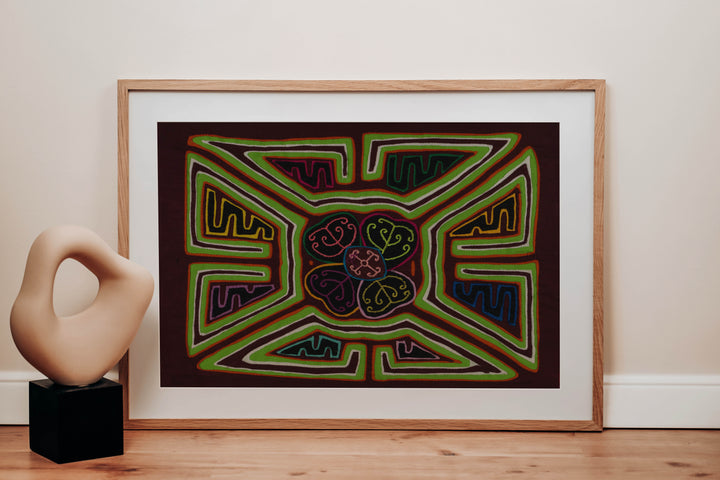 Classic Maroon And Green Floral Flower Mola