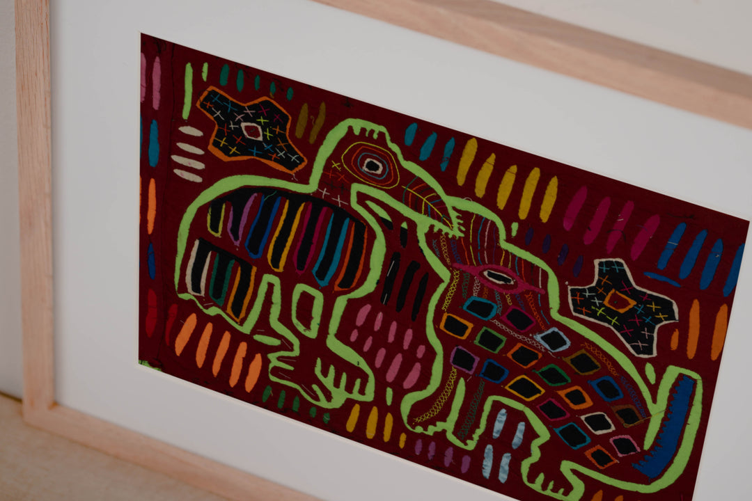 Traditional Burgundy And Green Feeding The Dog Mola