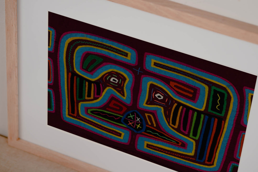 Maroon And Turquoise Optical Illusion Mola