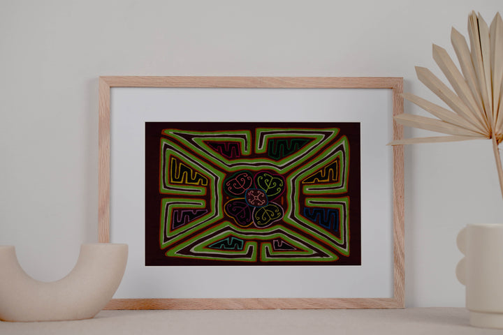 Classic Maroon And Green Floral Flower Mola